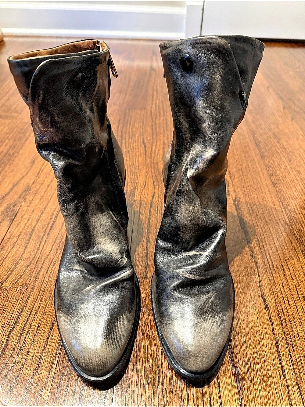 A.S. 98 Black / Grey Heeled Boots